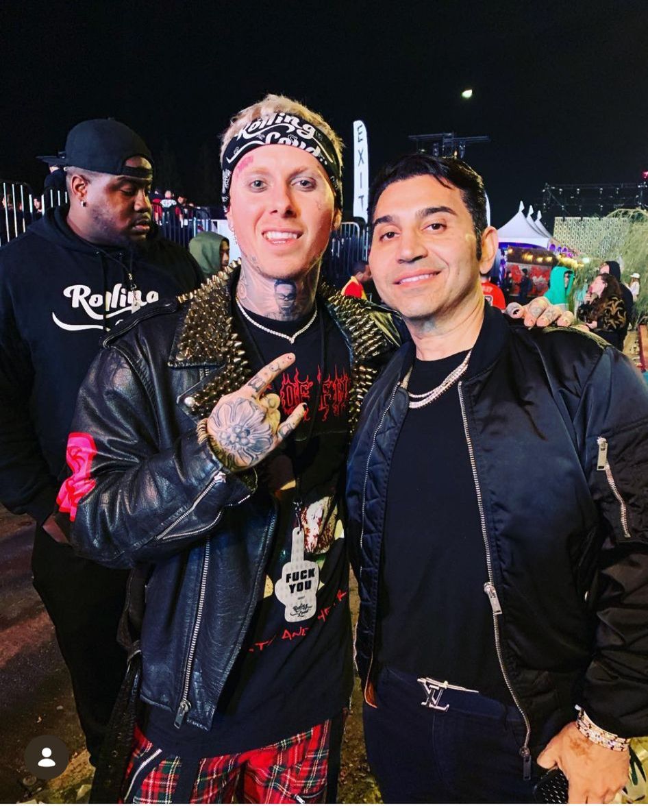 Fred Khalilian with Machine Gun Kelly at major music festival event