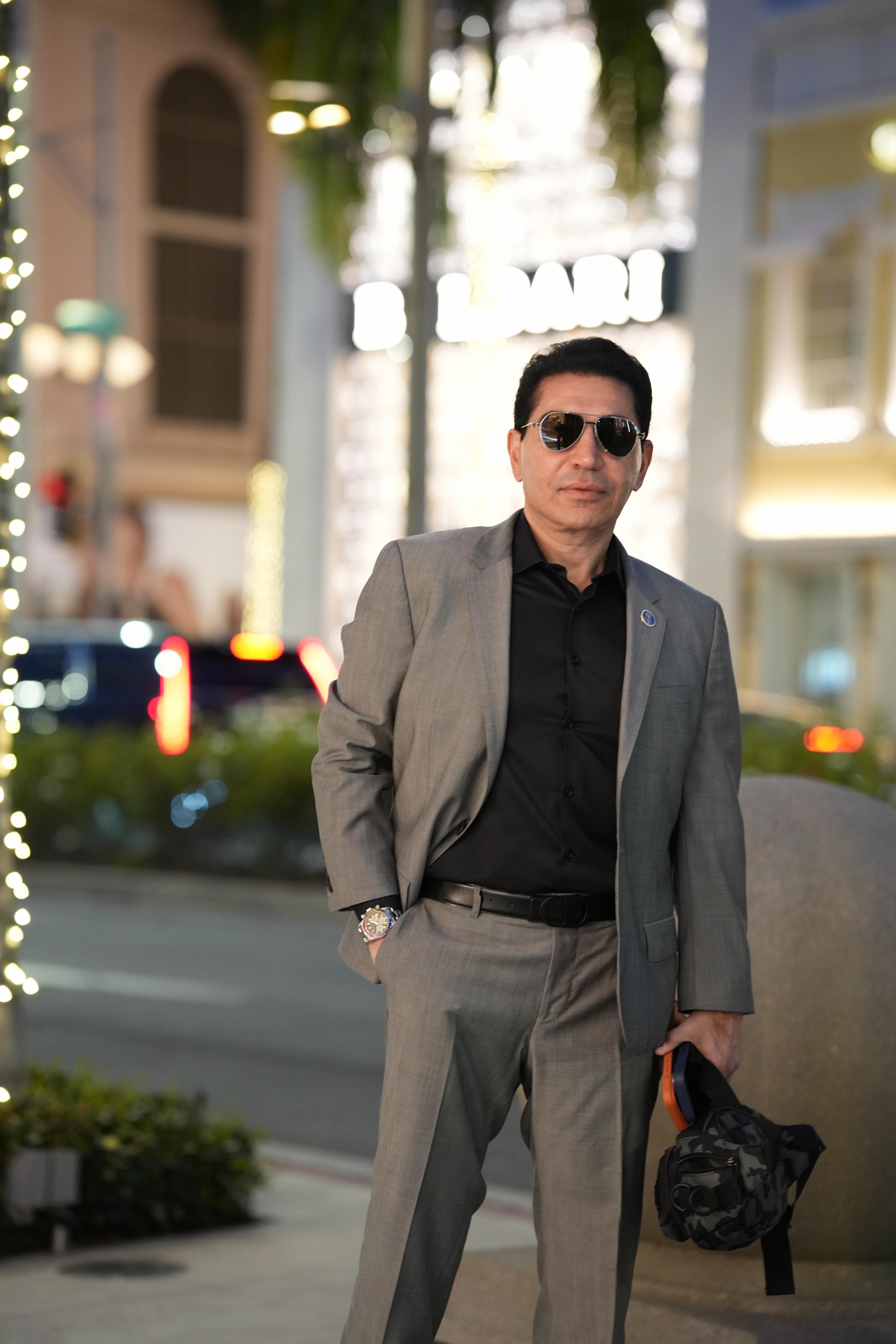 Fred Khalilian on Rodeo Drive Beverly Hills — executive editorial portrait